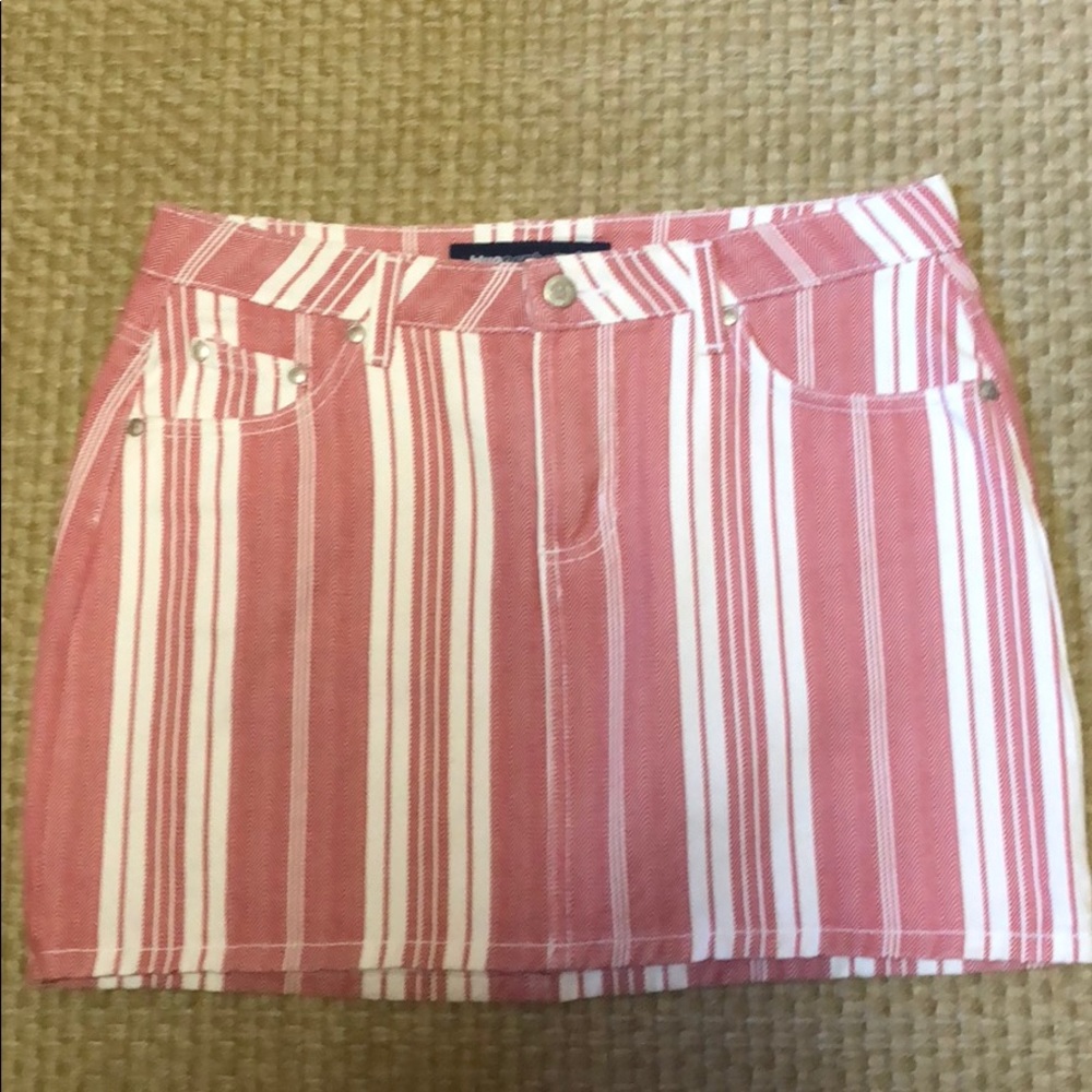 Never Worn Red/White Striped Jean Mini Skirt Size9